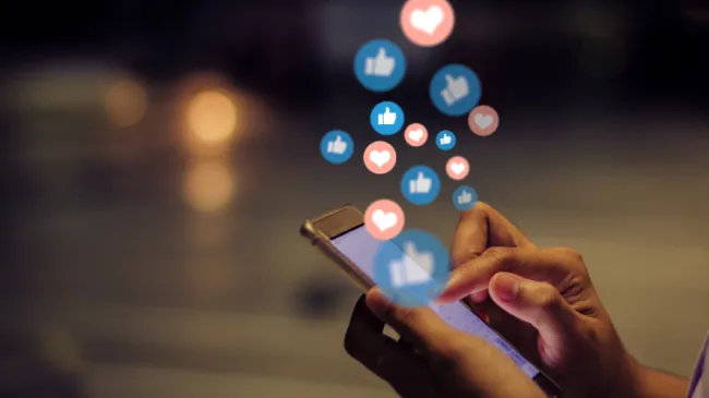 phone with social media